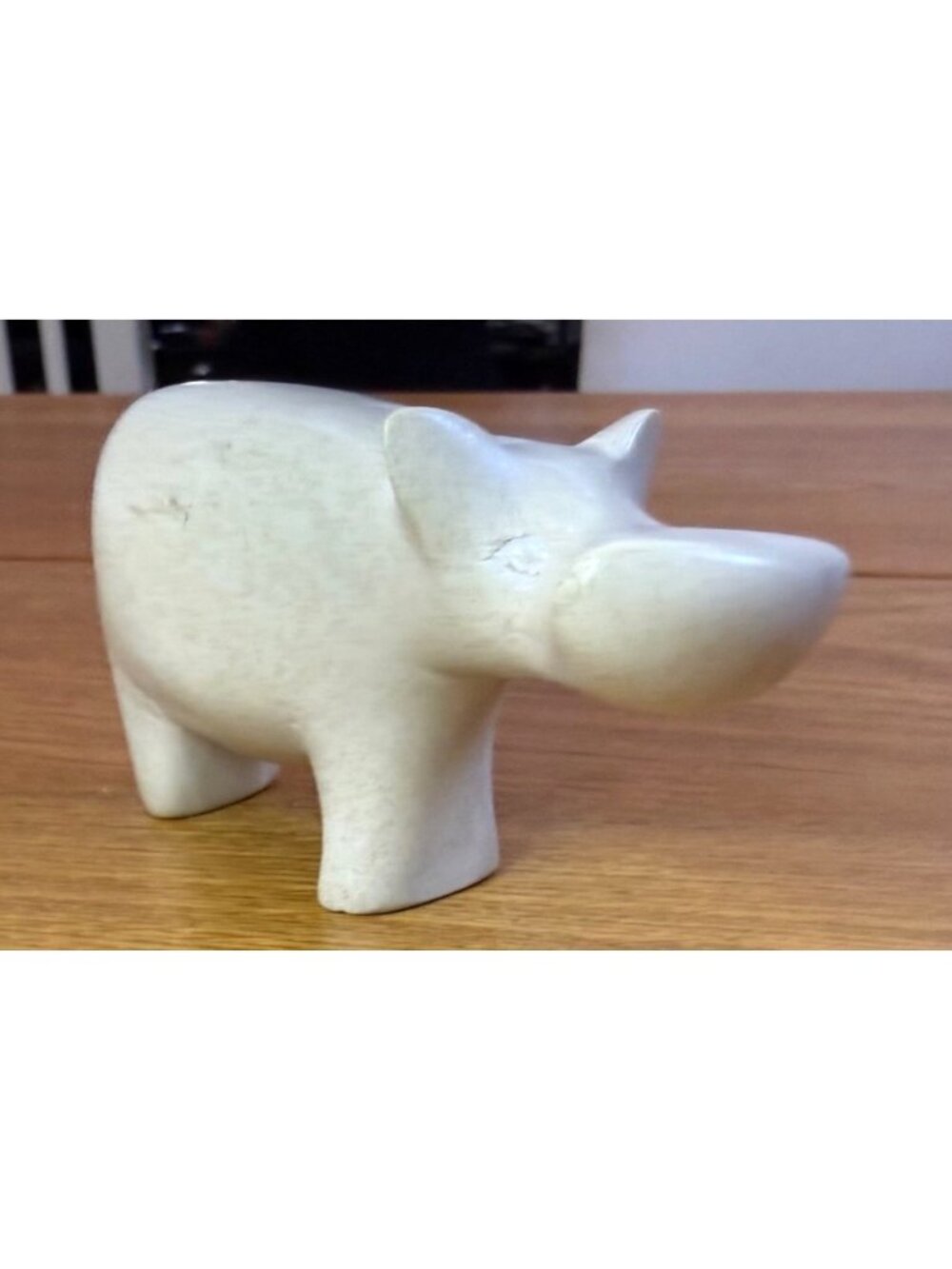 Hand Carved Soapstone Hippopotamus Hippo Figurine Decorative Sculptural Art